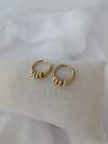 Boucles d'oreilles en acier inoxydable avec breloques anneaux dorées ou argentées - 14 mm