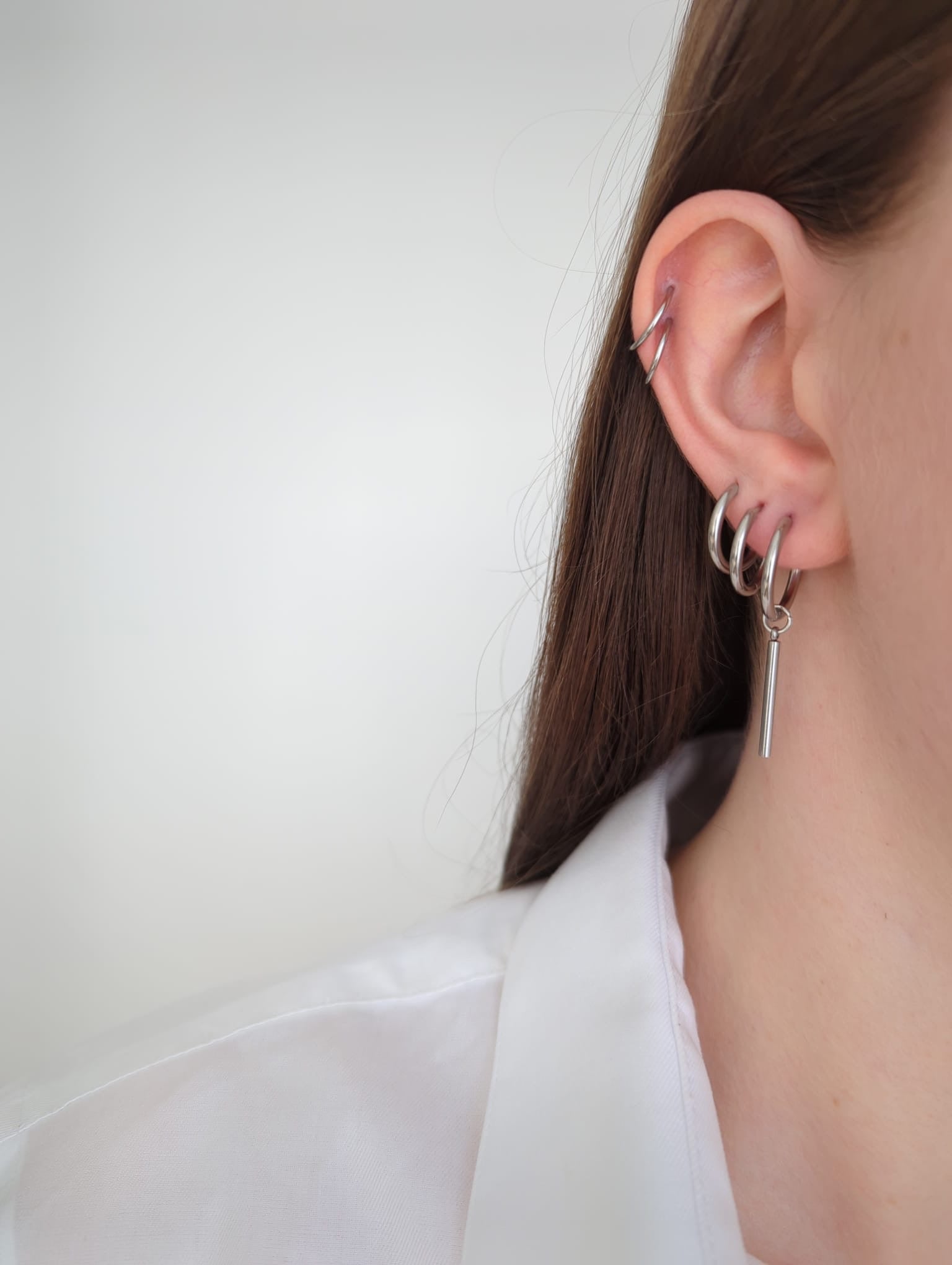 Boucles d'oreilles en acier inoxydable avec breloque dorée ou argentée - 14 mm