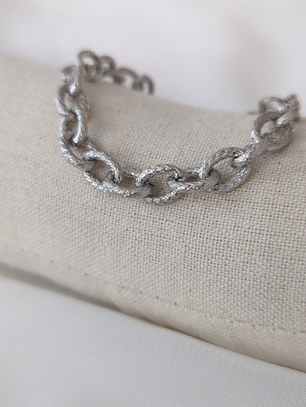 Bracelet chaînes argenté en acier inoxydable