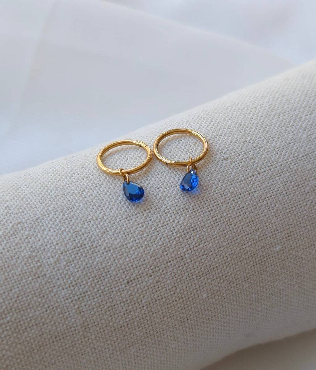 Boucles d'oreilles en titane avec des zircons – 10 mm