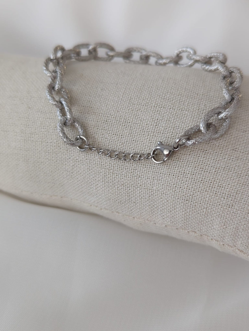 Bracelet chaînes argenté en acier inoxydable
