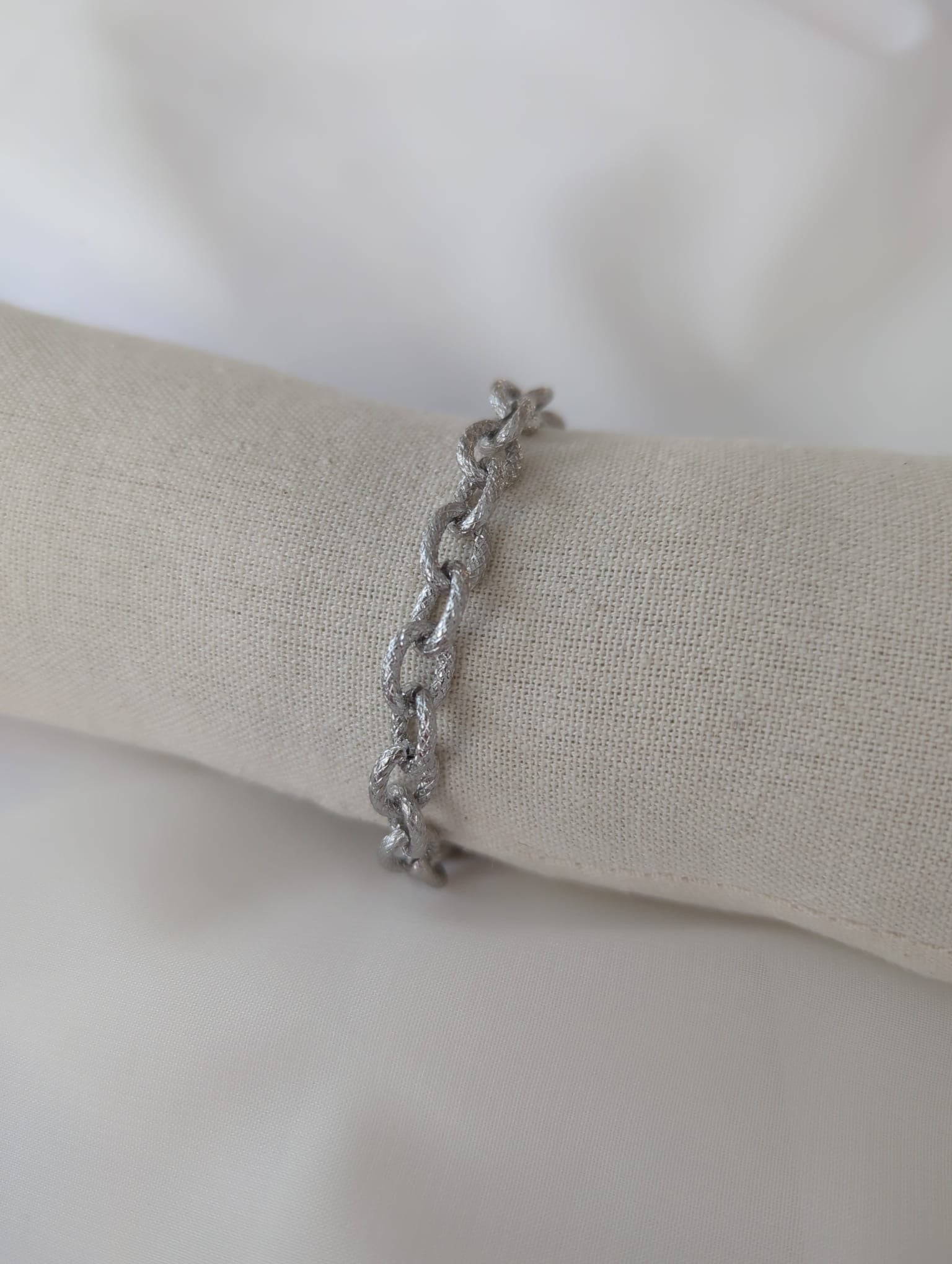 Bracelet chaînes argenté en acier inoxydable