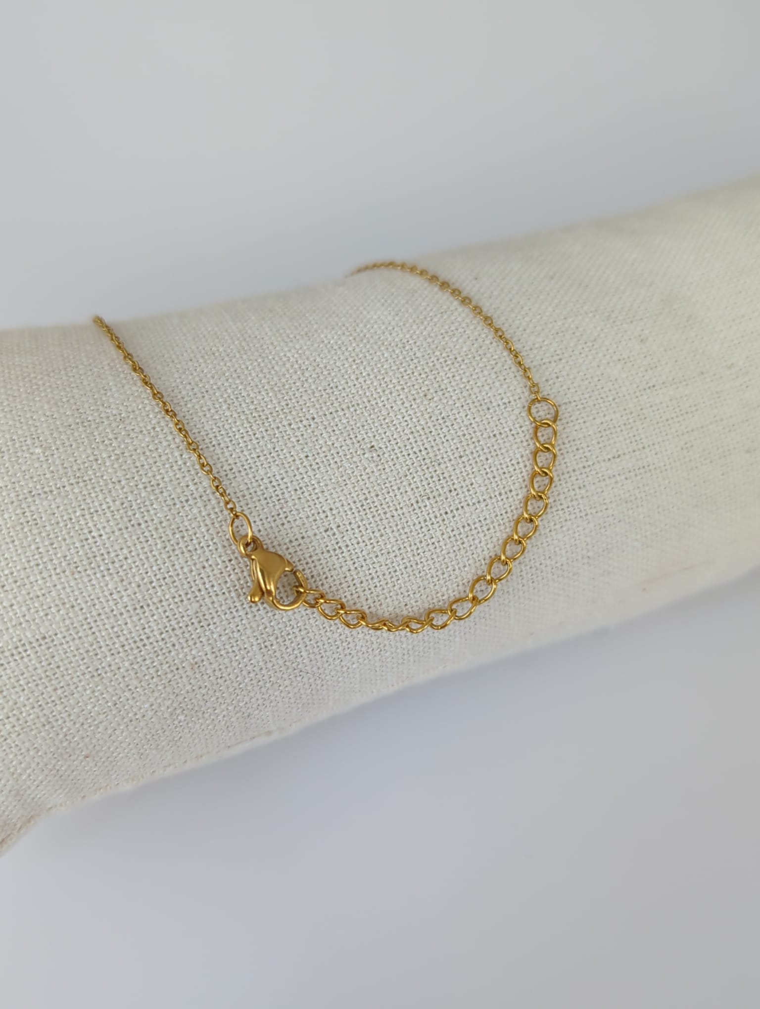 Collier doré en acier inoxydable avec un zircon taille Marquise orange