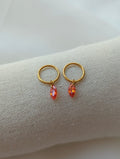 Boucles d'oreilles en titane avec des zircons oranges taille Marquise – 10mm