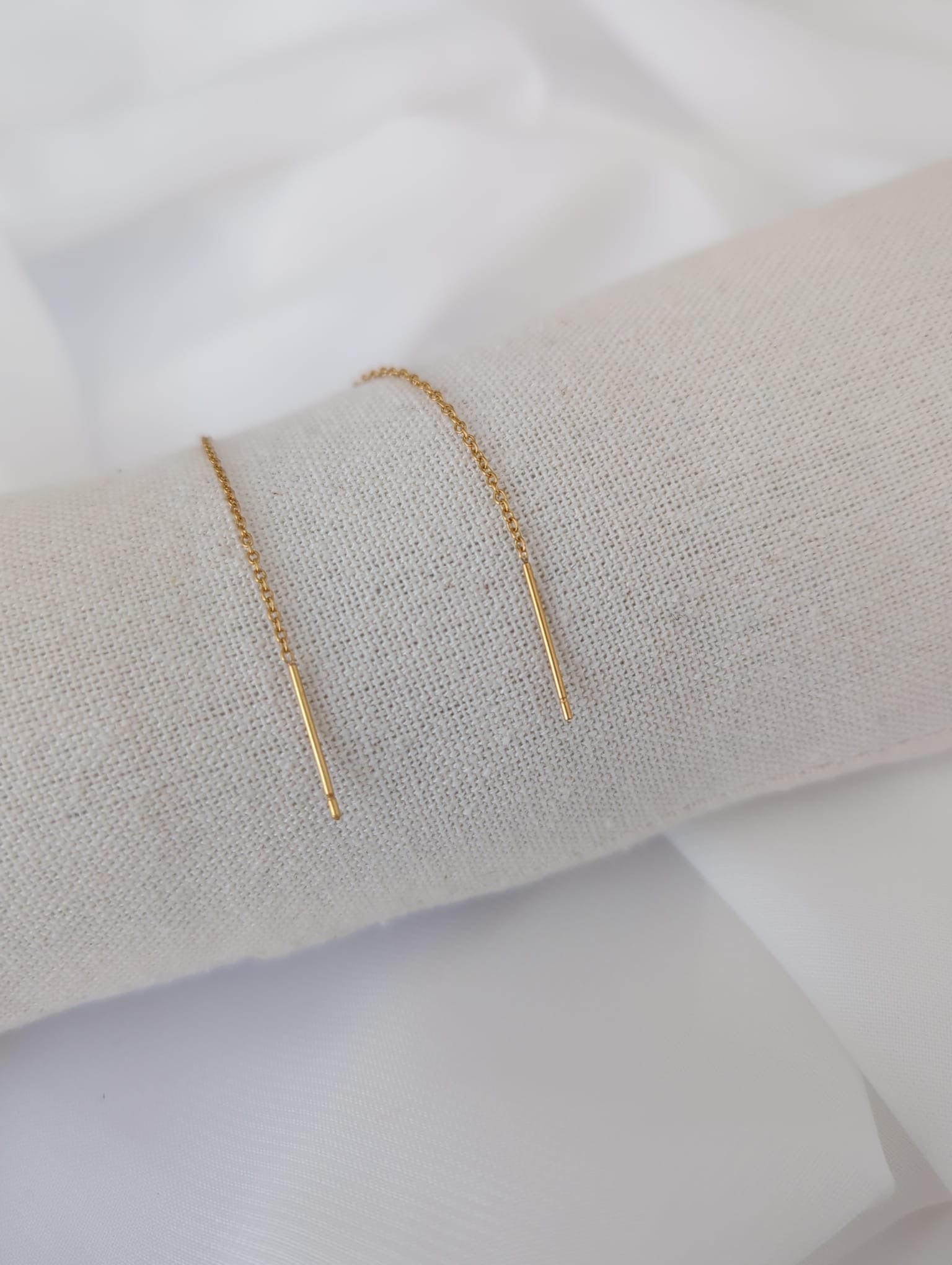 Boucles d'oreilles dorées en acier inoxydable avec perles
