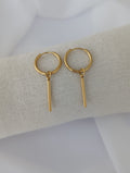 Boucles d'oreilles en acier inoxydable avec breloque dorée ou argentée - 14 mm