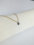Collier doré en acier inoxydable avec zircon
