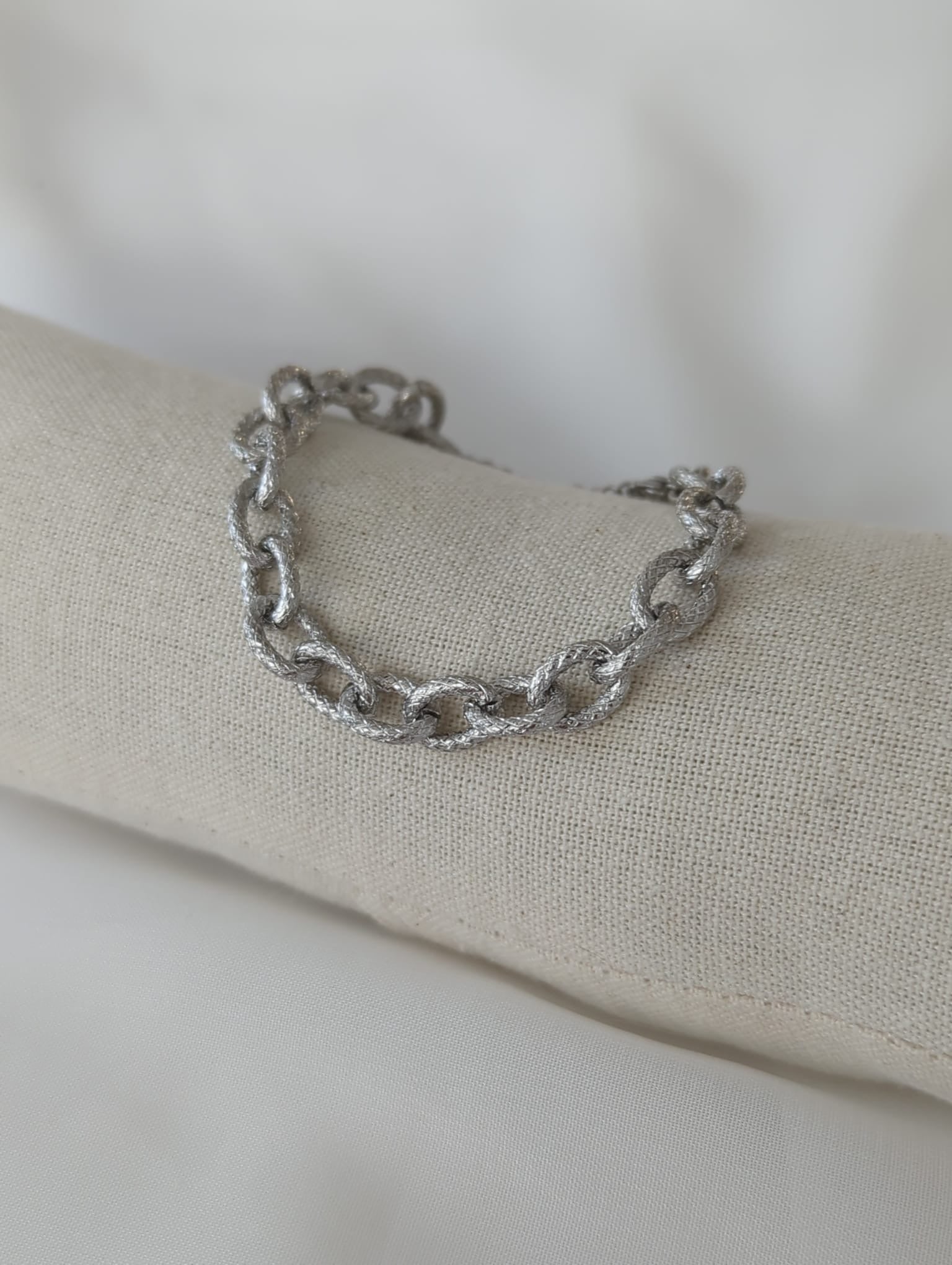 Bracelet chaînes argenté en acier inoxydable